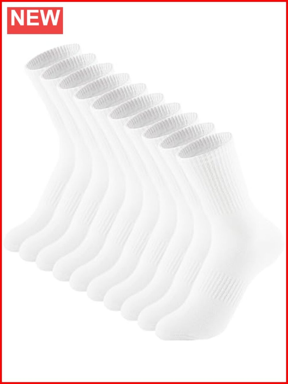 Womens Crew Socks Athletic Gym Lightweight Thin Cotton 5 Pairs